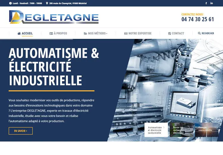 Création de site internet - Site vitrine ou e-commerce - Degletagne - Ets génie électrique et automatisme industriel