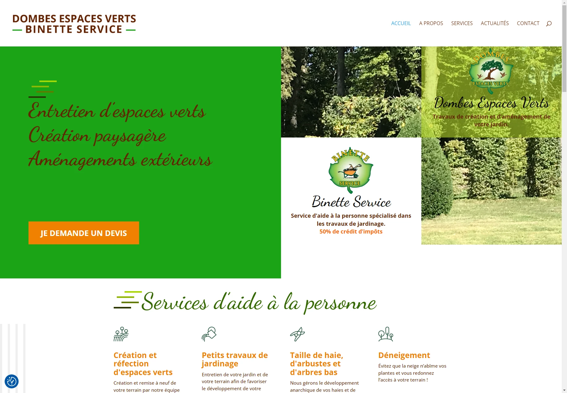 Création de site internet - Site vitrine ou e-commerce - Dombes Espaces Verts